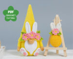Easter crochet patterns bundle Easter Bunny keychains with Crochet bunny gnomes, Crochet gnome bunny amigurumi pattern, Crochet - Image 3