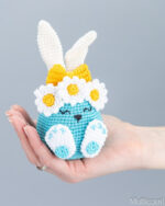 Crochet patterns Easter bunny, Crochet bunny amigurumi pattern, Easter amigurumi bunny pattern with crochet flower, Crochet - Image 4