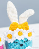 Crochet patterns Easter bunny, Crochet bunny amigurumi pattern, Easter amigurumi bunny pattern with crochet flower, Crochet - Image 6