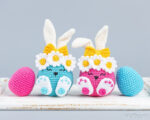 Crochet patterns Easter bunny, Crochet bunny amigurumi pattern, Easter amigurumi bunny pattern with crochet flower, Crochet - Image 3