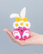 Crochet patterns Easter bunny, Crochet bunny amigurumi pattern, Easter amigurumi bunny pattern with crochet flower, Crochet - Image 5