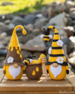 Crochet patterns bundle: Bee gnome, Honey Gnome and Honey Pot, Crochet gnome patterns, Gnome amigurumi pattern, Crochet food - Image 2