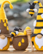Crochet patterns bundle: Bee gnome, Honey Gnome and Honey Pot, Crochet gnome patterns, Gnome amigurumi pattern, Crochet food - Image 5