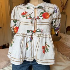 Alternative view of Puffed Sleeve Peplum Top Sewing Pattern: Front Tie Blouse (XS-XXL) (Digital Download)