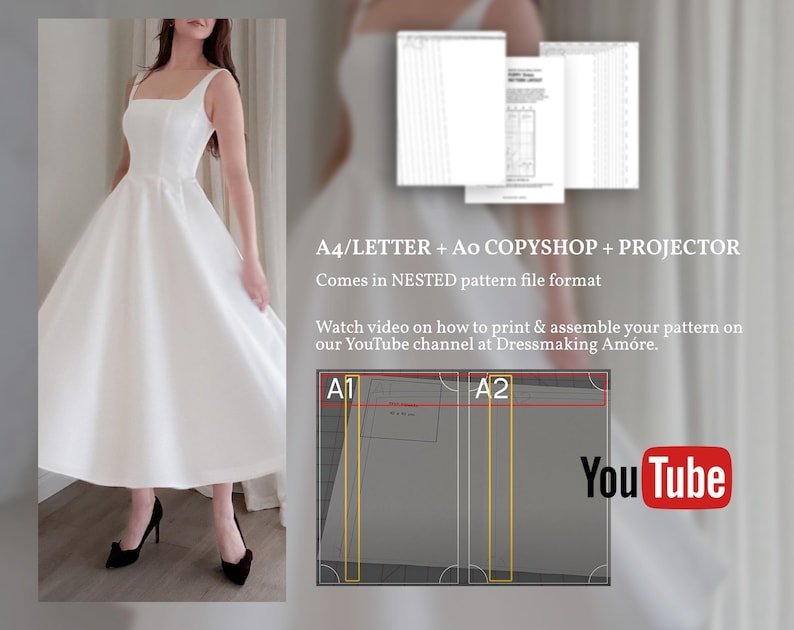Pearl Midi Dress Sewing Pattern: Paneled Silhouette (US Sizes 2-20) (PDF Download) - Image 6