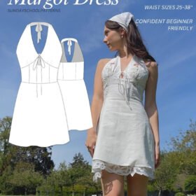 Halter Front Tie Mini Dress Sewing Pattern | Digital PDF Sewing Pattern | Instant Download | Margot Dress by
