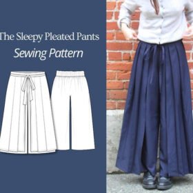Sleepy Pleated Pants Sewing Pattern | Beginner friendly | Size Inclusive | Instant PDF Download | wide leg