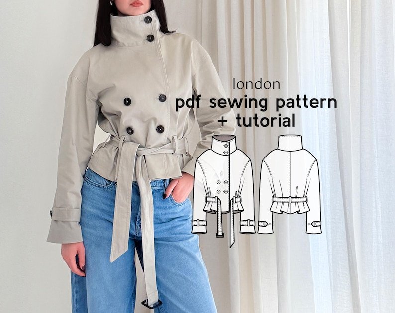 London Trench Sewing Pattern: Oversized Silhouette (PDF Download)