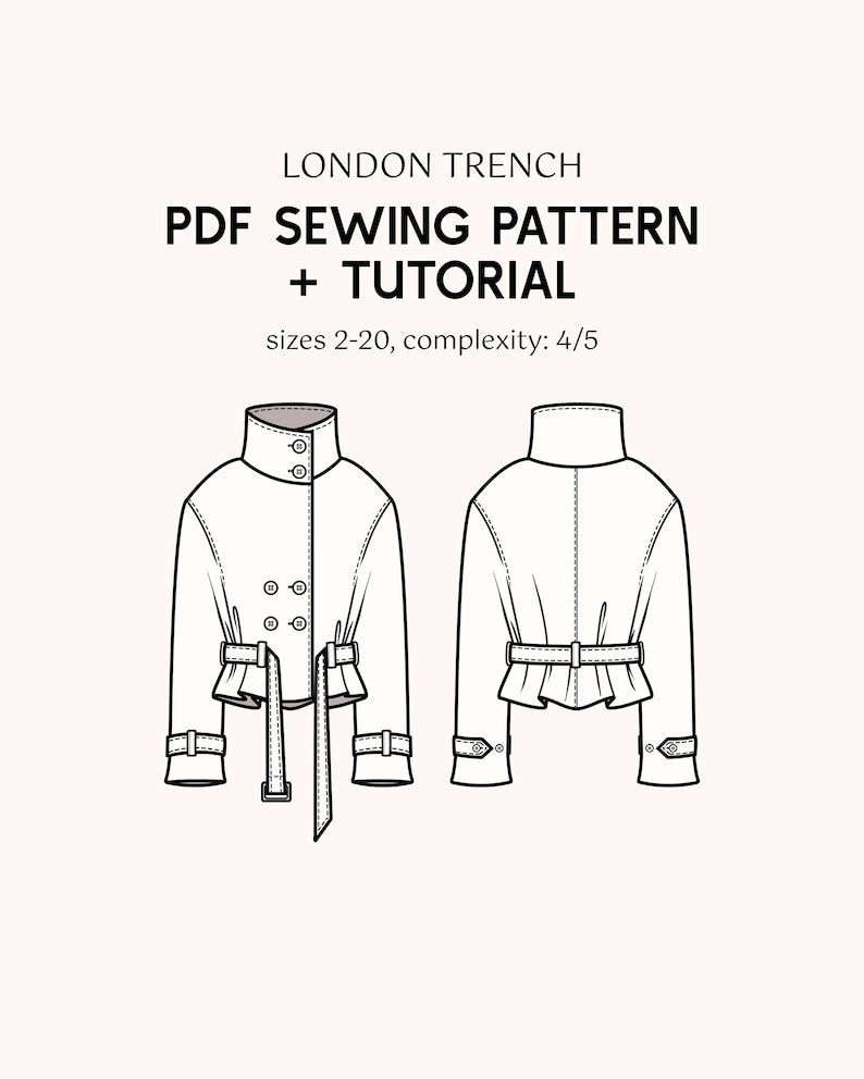 London Trench Sewing Pattern: Oversized Silhouette (PDF Download) - Image 4