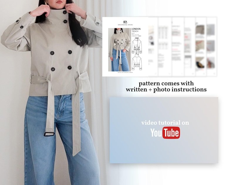 London Trench Sewing Pattern: Oversized Silhouette (PDF Download) - Image 2